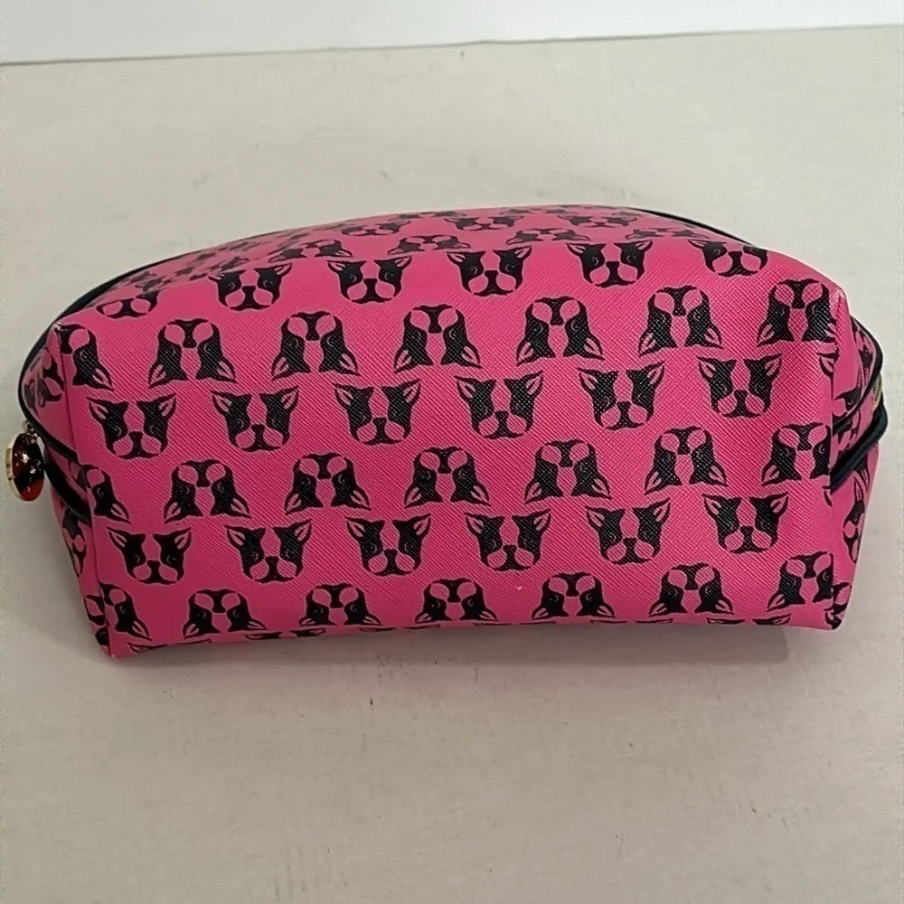 Dabney Lee Cosmetic Toiletries Travel French Bulldog/Boston Terrier Pink & Navy.